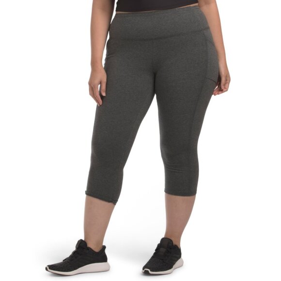 RBX Charcoal Heather Plus Cotton Blend Capris - Picture 1 of 2
